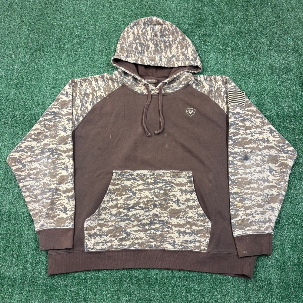 Vintage 2000's Ariat Army Digital Camo Hoodie